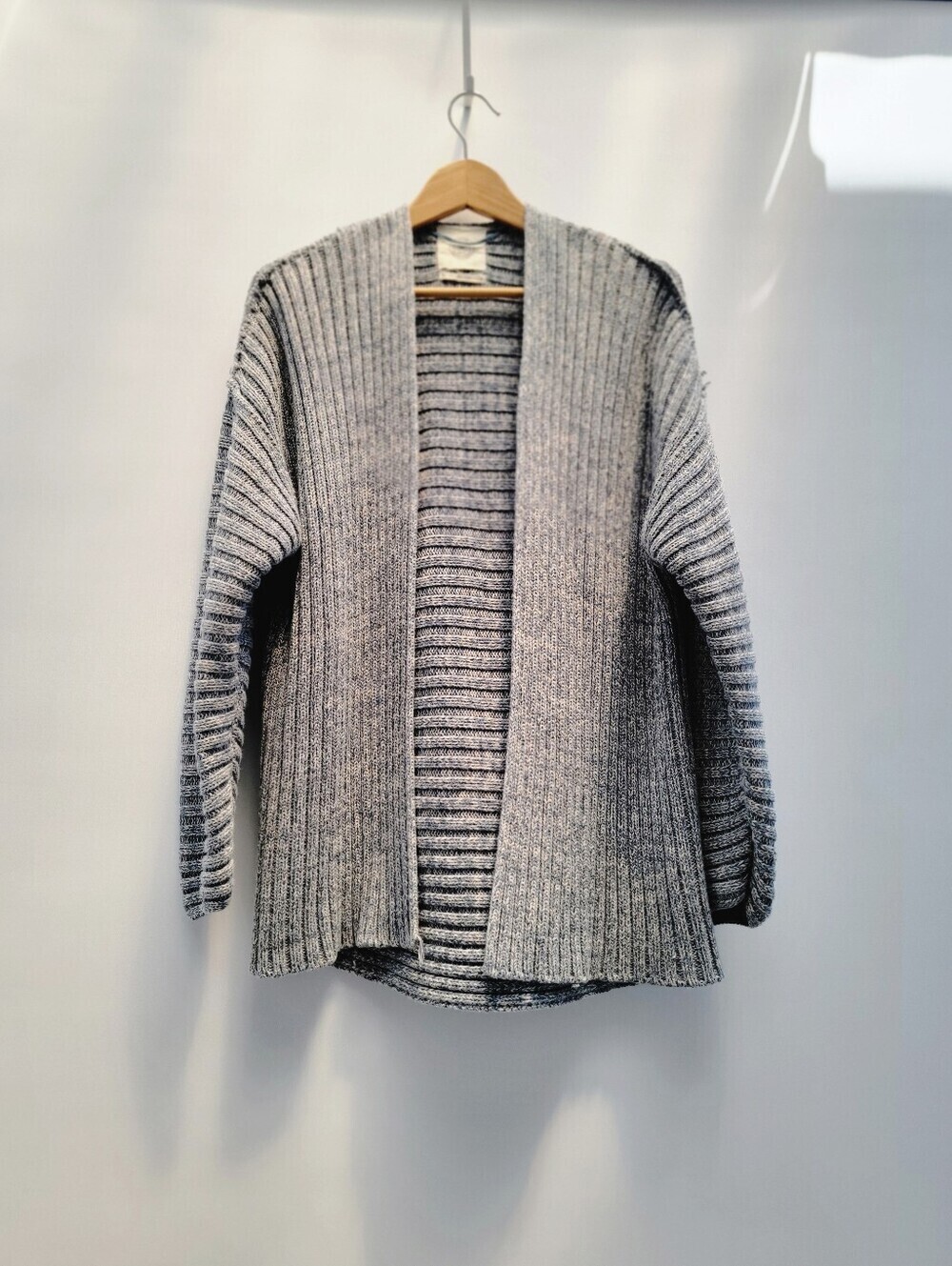 Urban Outfitters Blue Cream Ribbed Oversized Cardigan Sweater Size Small Chunky